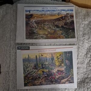 Arctic Tundra and Sonoran Desert Wildlife Prints - Set of 2